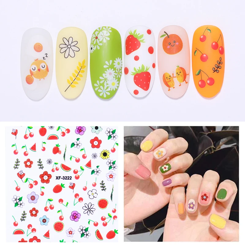 3D наклейки для ногтей аксессуары самоклеющиеся клейкий трансферный Переводные