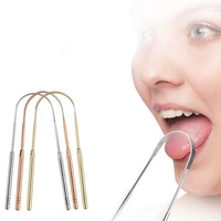 stainless steel tongue scraper oral cleaner brushes fresh breath cleaning coated tongue toothbrush oral hygiene care tools