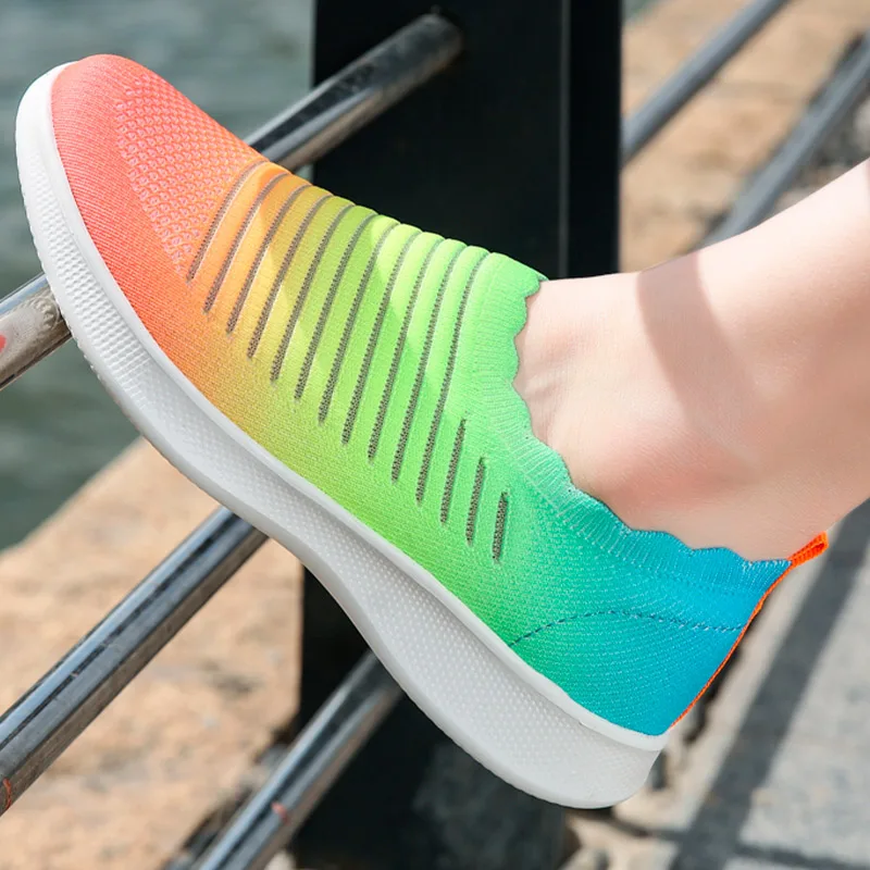 

Woman Mash Sneakers Breathable Light Women's Vulcanized Slip On Comfort Flats Walking Shoe Fashion Casual Female Footwear 2021