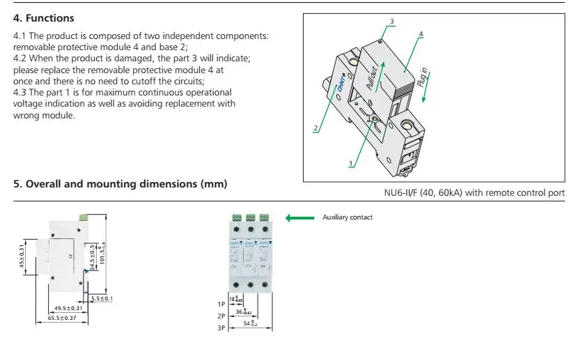CHINT NU6-II 4P 15-40KA 385V Low-voltage Surge Arrestor