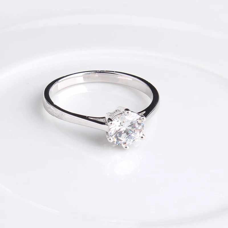 

wedding rings Six claw white zircon wedding rings for men women wholesale