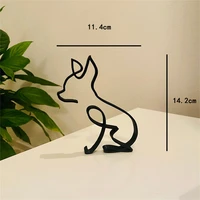 faroot home artware cartoon dog hollow out figurine metal ornament desktop decor for sitting room bedroom
