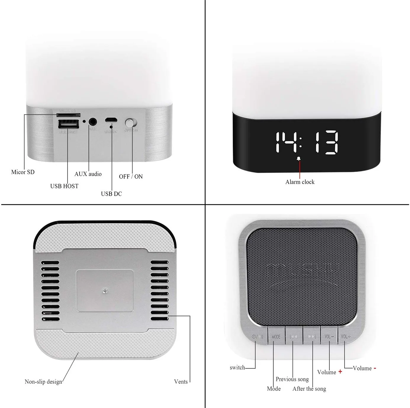 

LED Bluetooth Speaker Night Light Wireless Lamp Smart Music Pluggable Card Room Decoration Teenager Hue Light Lampara Mundo