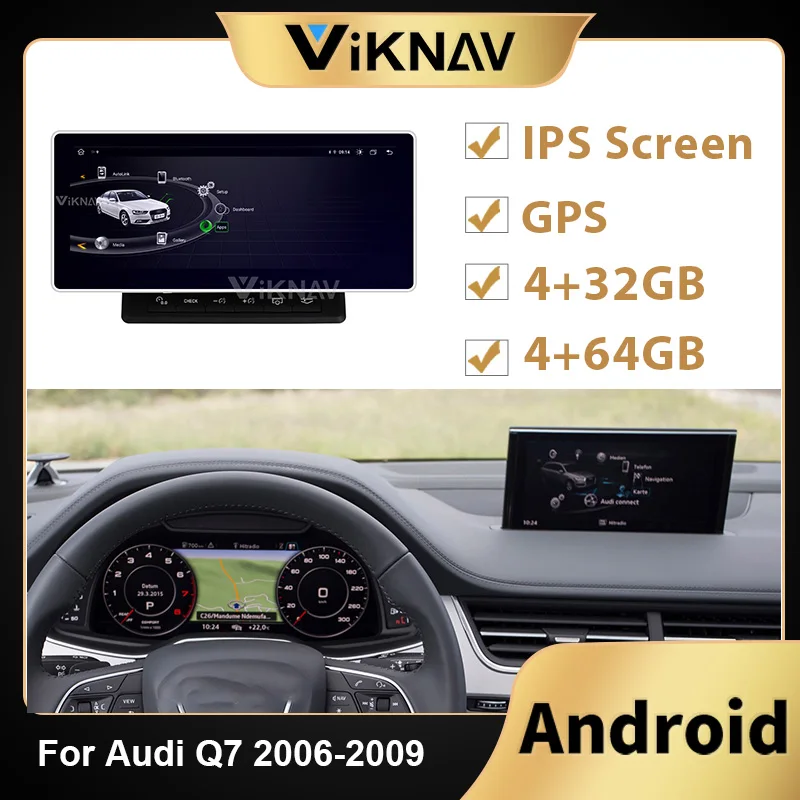 

Android Car Radio For AUDI Q7 2006 2007 2008 2009 LHD RHD Car Screen DVD Multimedia Player Stereo Recorder GPS navigation