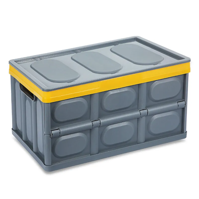 

B-LIFE Collapsible Storage Bins Pack of 2 with Lid Crates Plastic Tote Storage Box Container