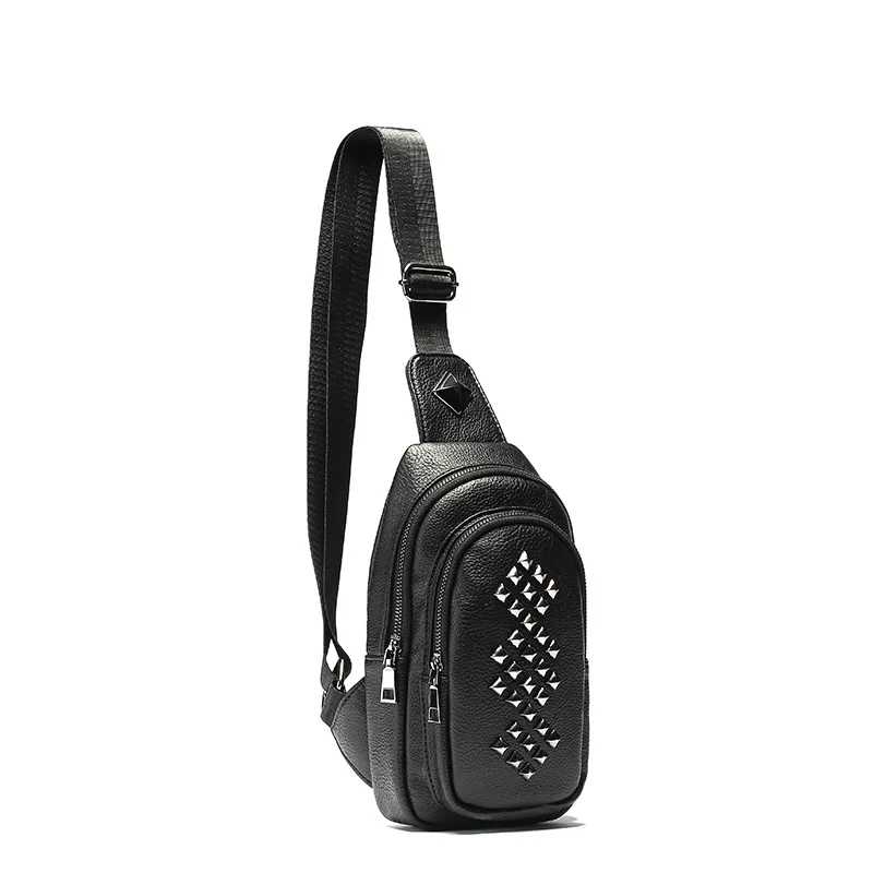 Новые модные заклепки кожа одно плечо Корейская версия заклепок мягкая грудь