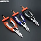 Hirisi из нержавеющей стали, крепкие рыболовные ножницы и бесплатный узел, инструмент с сумкой, 3 цвета, рыболовные плоскогубцы, снасти, инструмент
