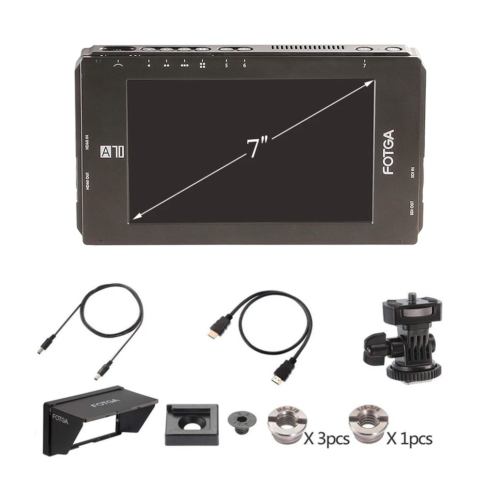 Переходное кольцо для объективов Fotga DP500IIIS A70 7 дюймов FHD IPS видео через функцию On