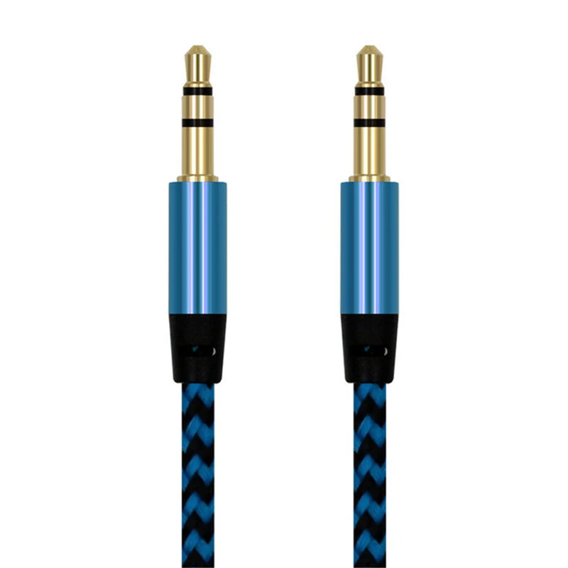 

1m Nylon Aux Cable 3.5mm Plug Male To Male Jack Auto Car Audio Cable Kabel Line Cord For IPhone MP3 IPad Xiaomi Computer