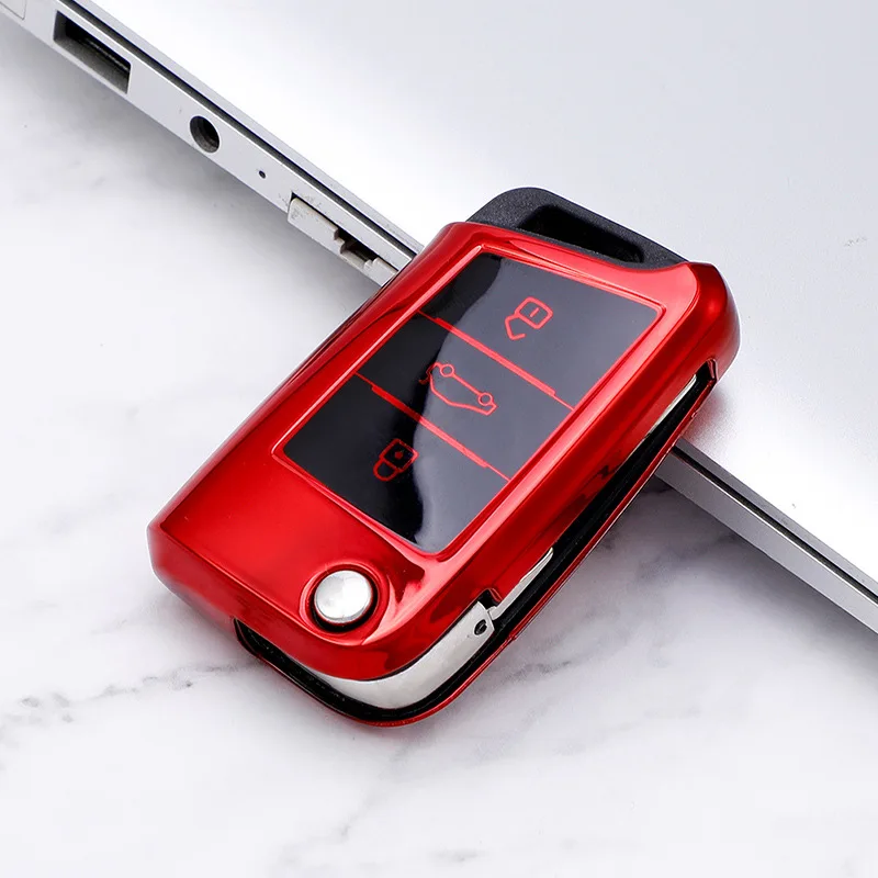 

Чехол для автомобильного ключа, защитный чехол из ТПУ для VW Volkswagen Golf 7 MK7 Tiguan MK2 SEAT Ateca Leon FR 2 Ibiza для Skoda Octavia A7