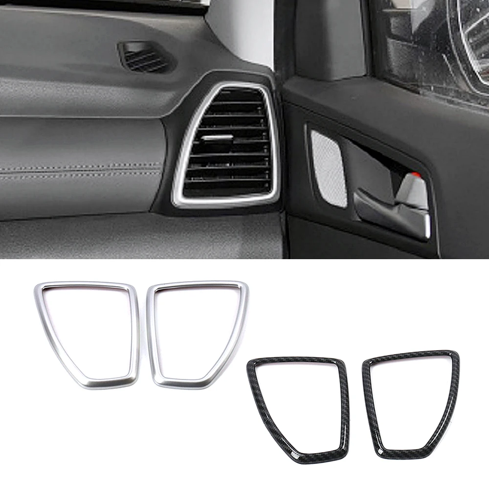 

For Hyundai Tucson 2019 2020 Dashboard Air Conditioner AC Outlet Vent Frame Cover Trim Carbon Fiber Color Silver ABS Sticker