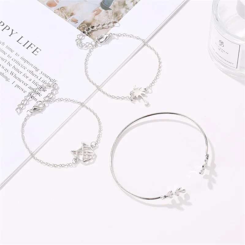 

Cat Coconut Leaf Three-Piece Bracelet