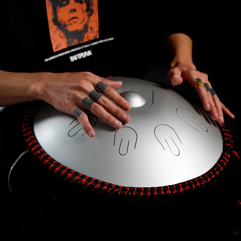 

14 inch D Minor 9 Notes Steel Tongue Handpan Drum Professional Tambourines Zen Drum Percussion Instruments Concert Yoga Gifts