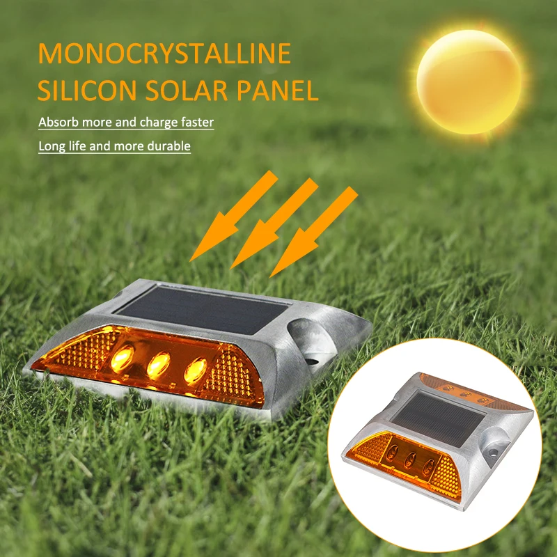 Warning Light Street Lights Solar Spike Small Square Two-sided 6LED Lamp Highway Municipal Road Junction | Освещение