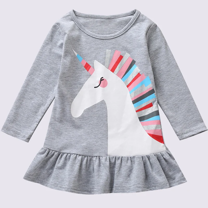 Платье принцессы с единорогом для маленьких девочек весенне-летняя детская