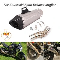 motorcycle exhaust system complete modified mid link tube muffler tube tube all set for kawasaki z900 z900a2 2017 2020