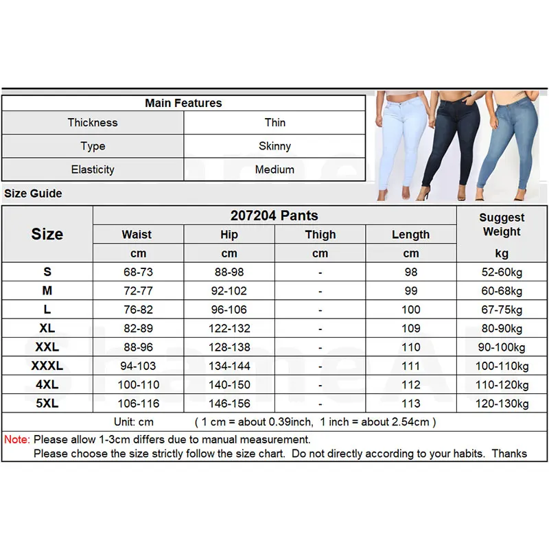 Джинсы-карандаш размера плюс женские с завышенной талией супертонкие облегающие
