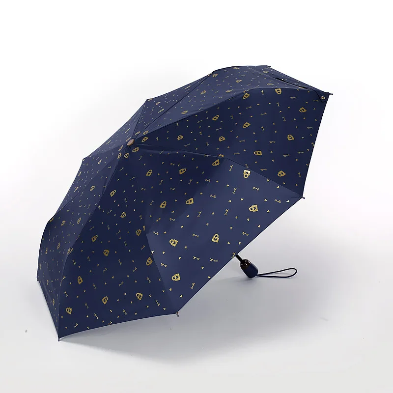 Зонт YADA 2020 золотистого цвета с замком автоматический складной для детей и женщин