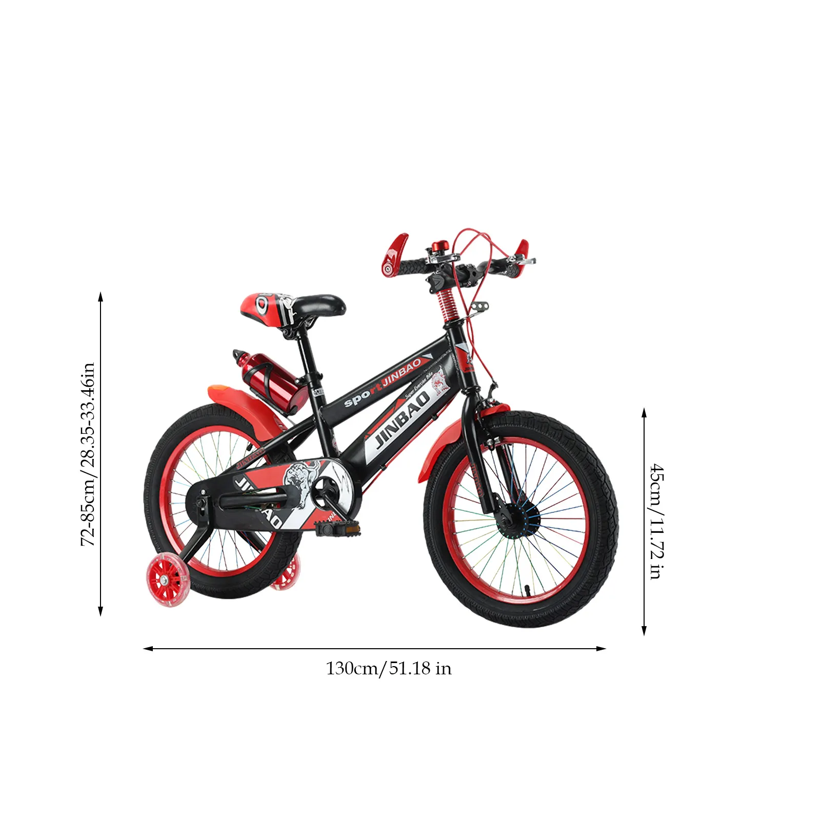

18Inch Mountain Bikes Non-slip Grip Adjustable Seat Sponge Saddles With Training Wheels Carbon Steel Balance Bicycle For Childre