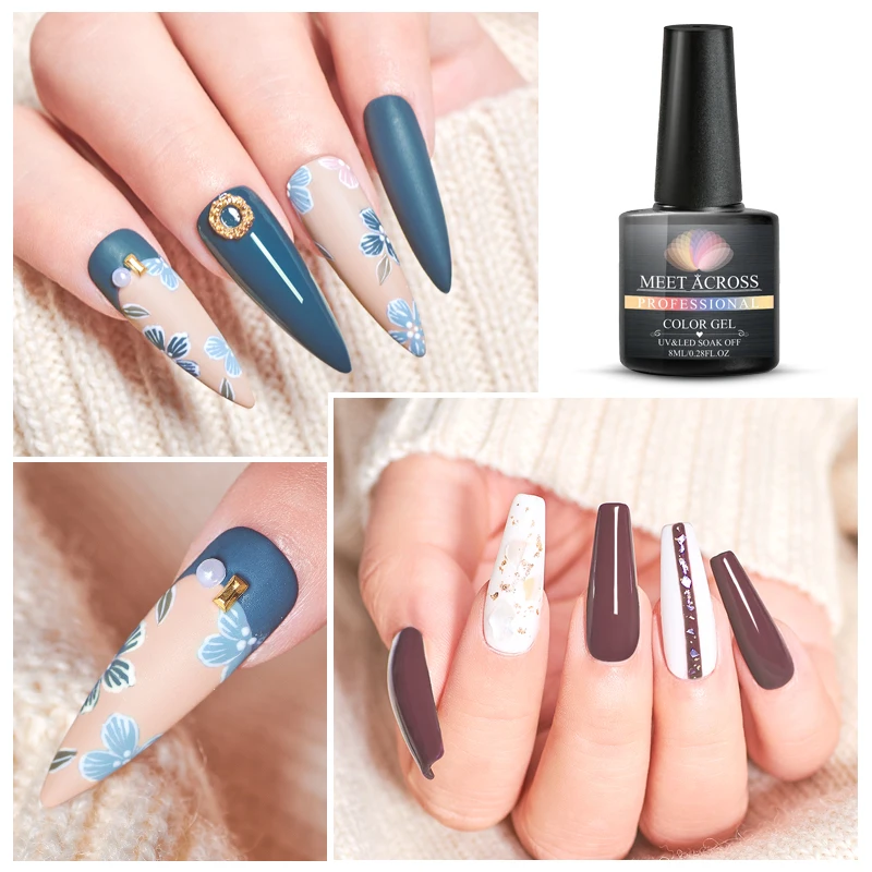 Набор гель лаков MEET ACROSS 8 мл все для маникюра Полупостоянный Гель лак искусство