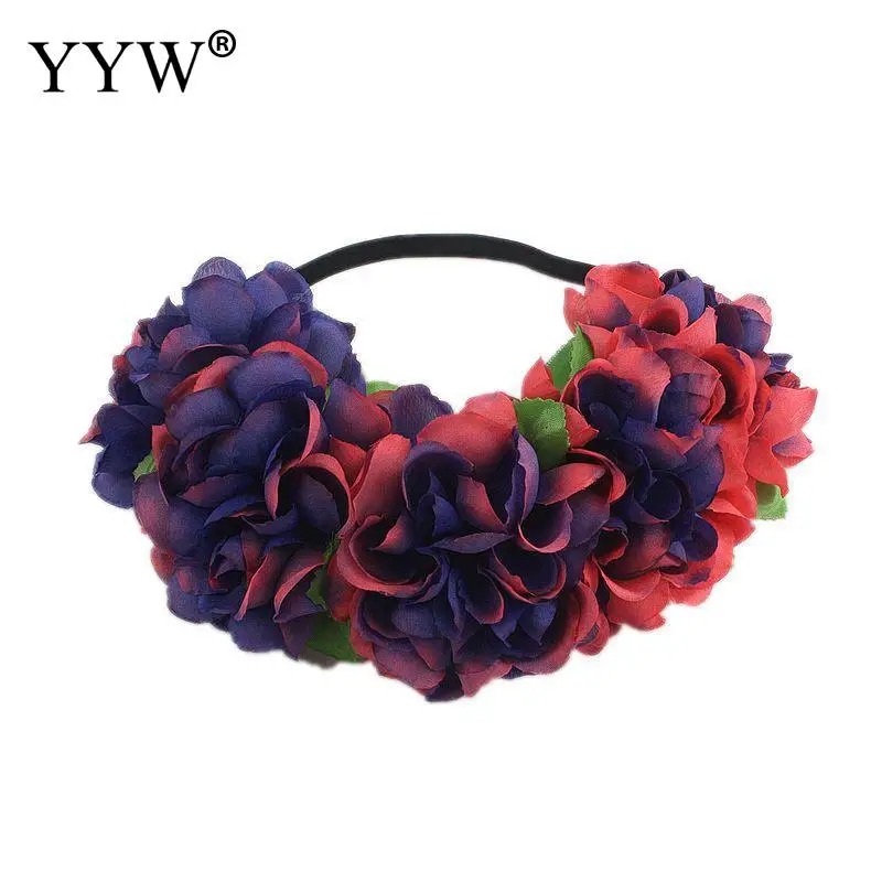 Женский цветочный обруч для волос Свадебный венок с искусственными цветами