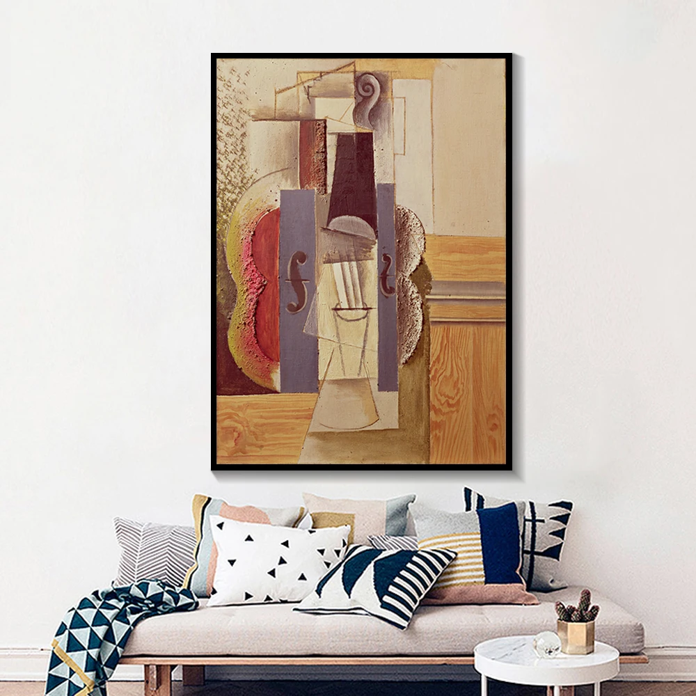 Скрипка музыкальные абстрактные постеры инструменты холст печать картина для