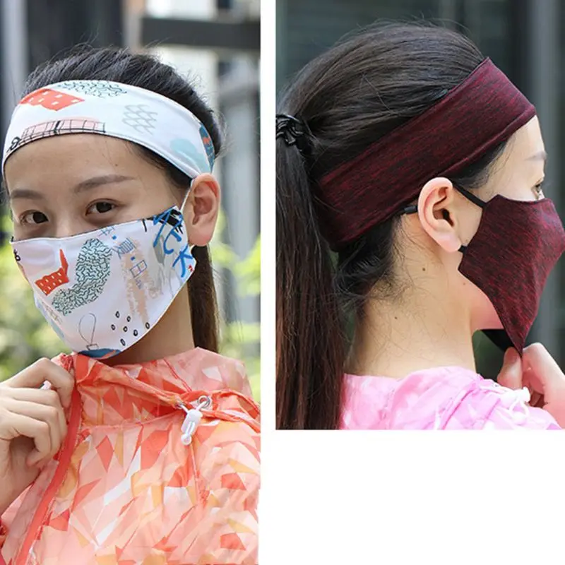 Унисекс Летняя шелковая противоуф Двусторонняя мультяшная граффити маска для