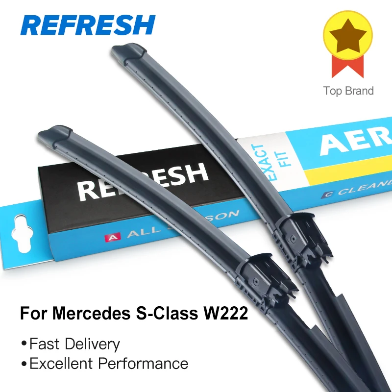 REFRESH Windshield Wiper Blades 2228201145 with Spray Bar & Heated Washer System for Mercedes Benz S Class W222 S550 S63 S65