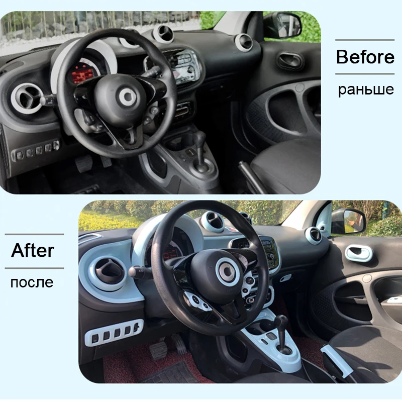 Для Smart 453 Forfour Fortwo 2015-2020 ABS автомобильный Стайлинг интерьерная отделка Литье