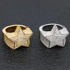 Модные новые кольца в стиле хип-хоп Рок пять звезд мужские роскошные кольца Стразы с фианитами кольца с пентаграммой для женщин мужчин Свадебная вечеринка оптовая продажа