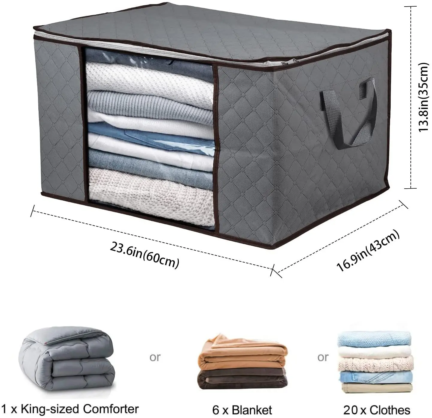 

Dustproof Clothes Storage Bag Home Large Capacity Clothing Quilt Bag Dorm Room Essentials Storage Boxes Closet Cabinet Organizer