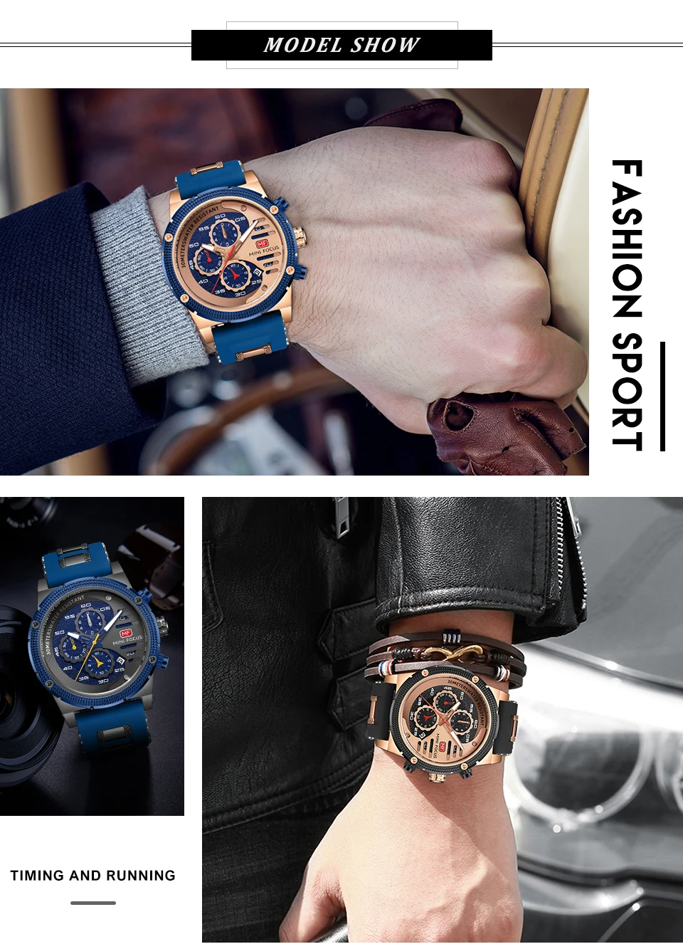 MINI FOCUS quartzhorloge voor heren Waterdicht_voghion.com