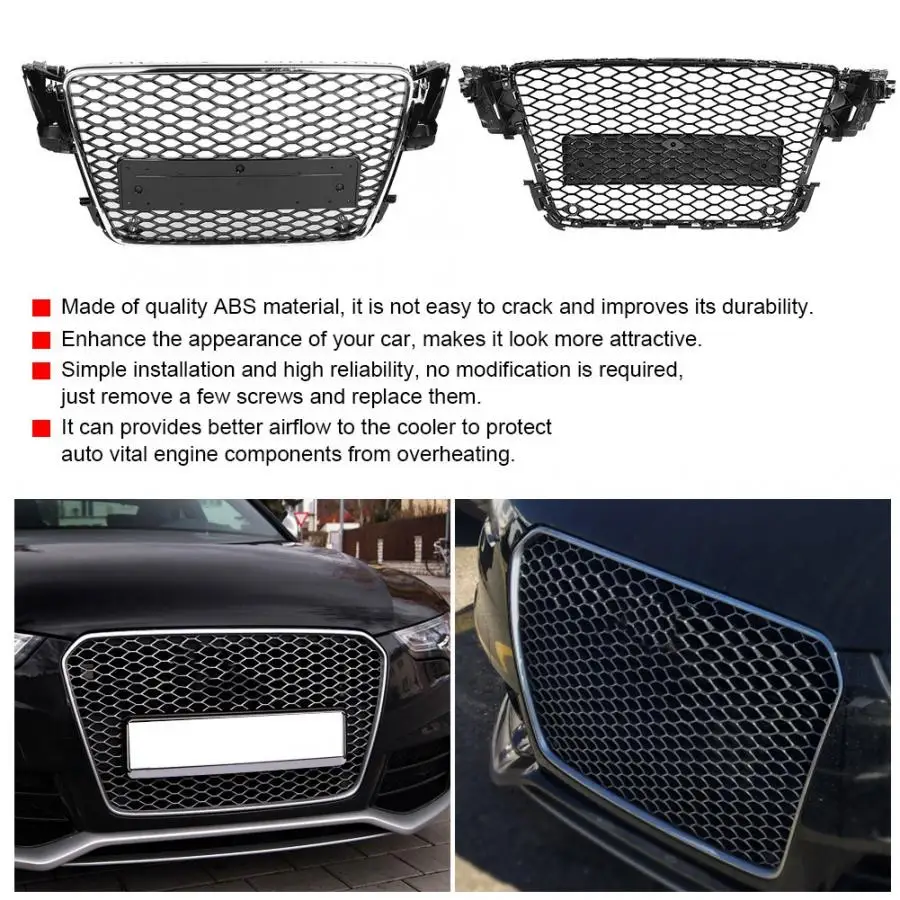 Для RS5 стильная сетка для переднего бампера для Audi A5/S5 B8 2008 2009 2010 2011 2012