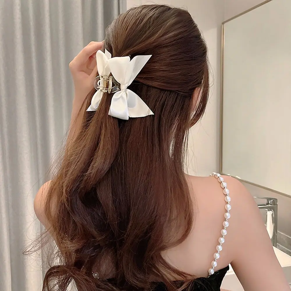 

Новинка кружевной бант заколка для волос белые черные акриловые заколки модные милые элегантные темпераментные украшения для волос для де...