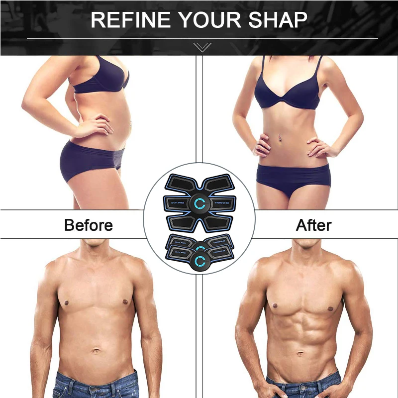 

Electric Muscle Stimulator ABS EMS Trainer Body Slimming Massage Abdominal Training Toner Vibration Muscle Massager Weight Loss