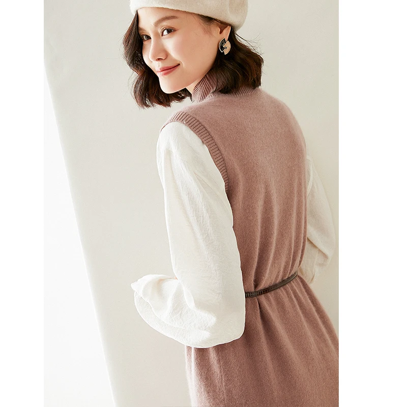 adishree woman winter 100% Cashmere sweaters autumn knitted Pullovers dresses High Quality Warm Female thickening Turtleneck