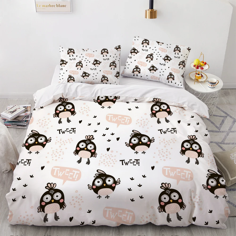 

Classic 3D Quilt Duvet Cover Set White Comforter Bedding Set Twin King Queen Double Single Size Cartoon Design Custom Bedclothes