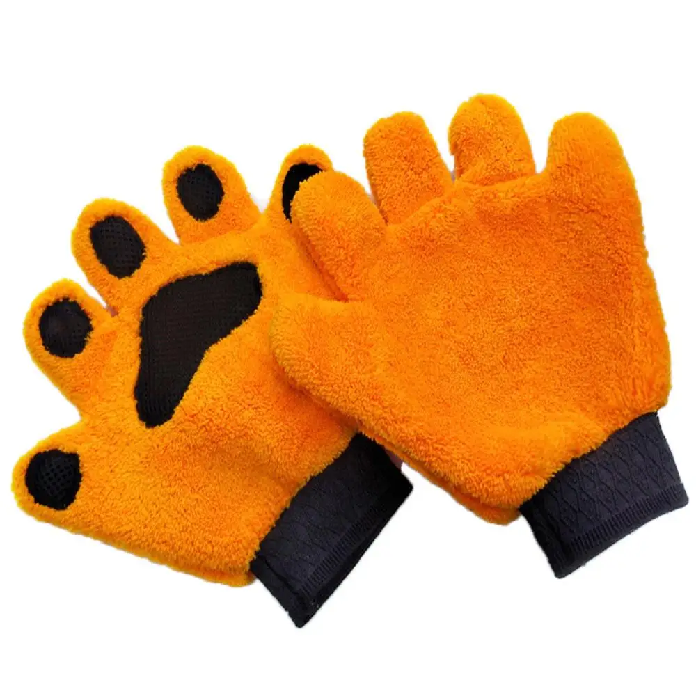 Милые мягкие водопоглощающие перчатки с медвежьими лапами для собак кошек
