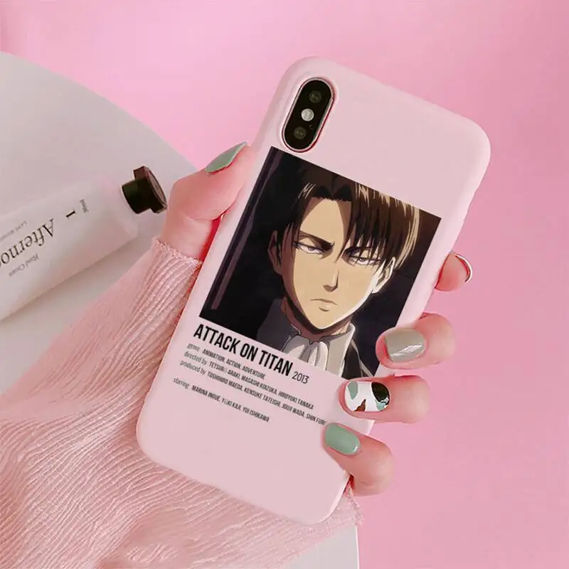 

Attack On Titan anime fashion Phone Case Candy Color for iPhone 6 7 8 11 12 s mini pro X XS XR MAX Plus