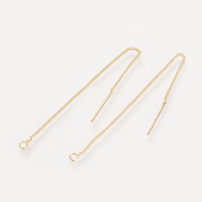 50pcs Brass Ear Threads Stud Earring Findings Making DIY Accessories 82~85x1mm Pin: 0.5mm F50 | Украшения и аксессуары