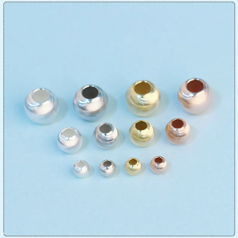 

5PCS 925 Sterling Silver High Gloss Spacer Beads Big Hole Beads for DIY Bracelet Necklace Making Fine Jewelry Finding