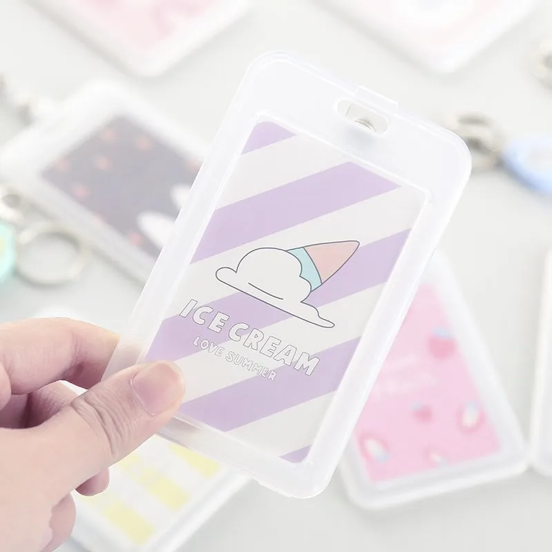 Милый брелок с прозрачным окошком для бейджа Id держатель карт выдвижной цепочка