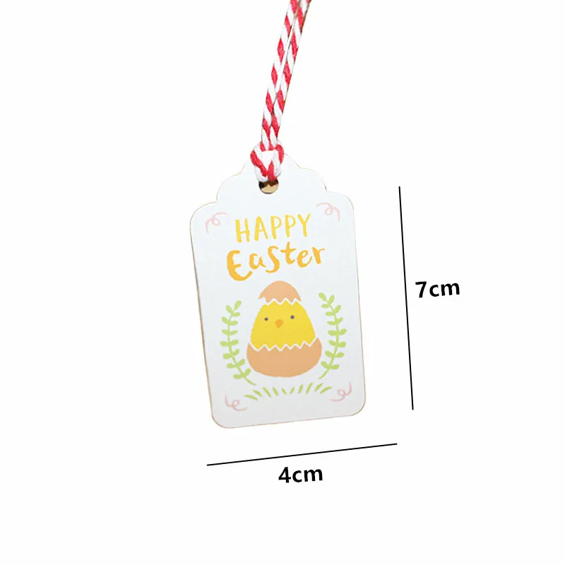 50 шт. пасхальные бирки из крафт бумаги с веревкой этикетки в виде кролика детская
