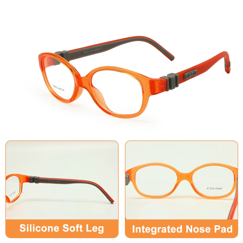 Детские очки размер 43 без винта гибкие силиконовые оптические оправы детские для