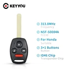 KEYYOU 5X дистанционный ключ для автомобиля для Honda Accord Civic EX Si 2006 2007 2008 2009 2010 2011 2003 2004 ключи N5F-S0084A 313,8 МГц ID46