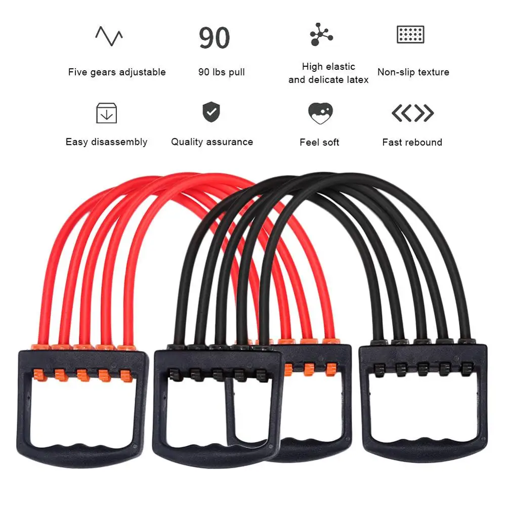 

Unisex Adult Five Tube Adjustable Multifunctional Latex Rally Device Chest Expander Arms Training Resistance Bands