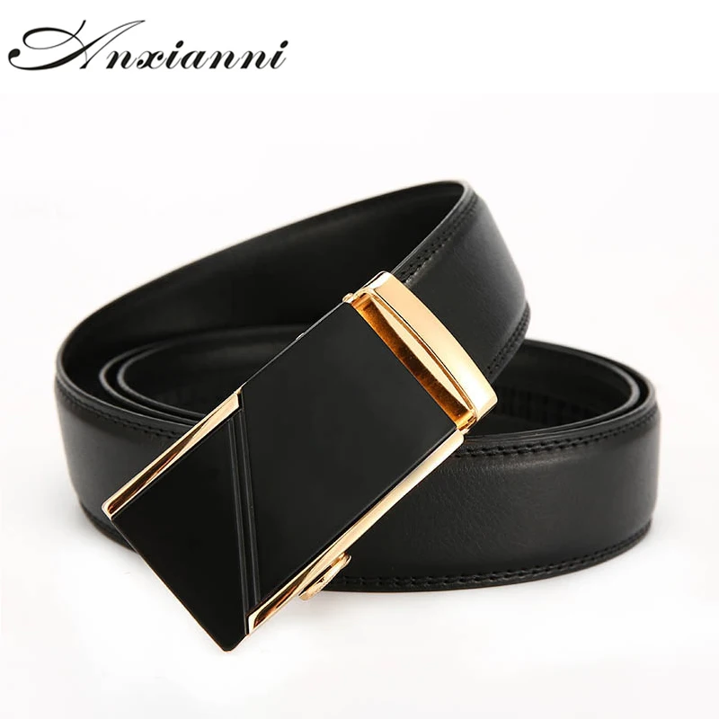 Anxianni Designer Belts For Men High Quality Metal Automatic Buckle Men Strap Luxury Genuine Leather Belt