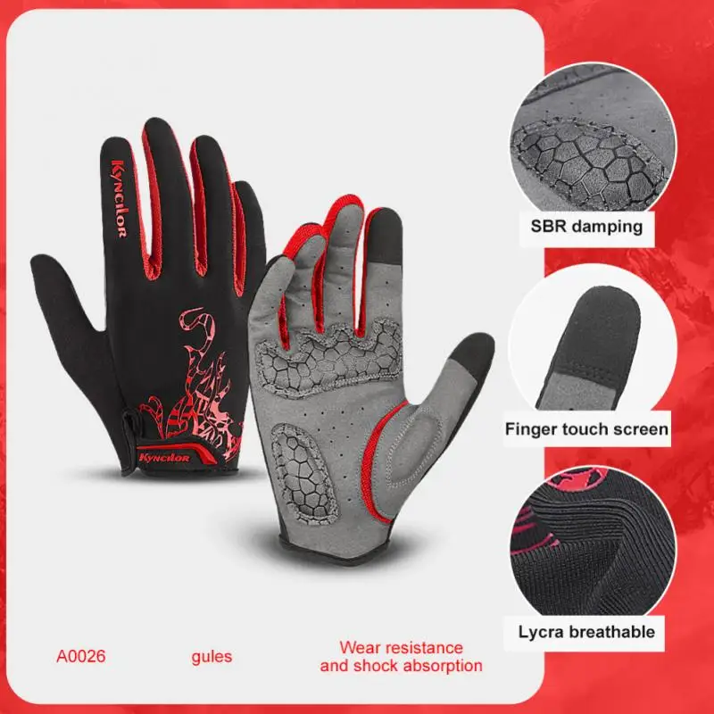 

Breathable Mesh Anti-slip Cycling Gloves Shock-absorbing Unisex Full Finger Sport Gloves MTB Bicycle Fitness Touch Screen Glove