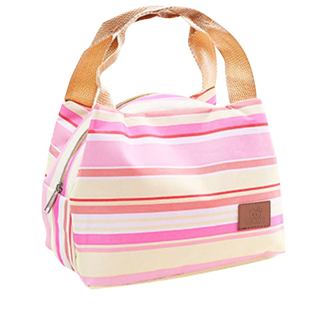 Maison Fabre lunch bags for women Nylon thermal bag Portable Stripe Lunch Food Fresh Pouch Office Picnic Drink Cold Handbag | Багаж и