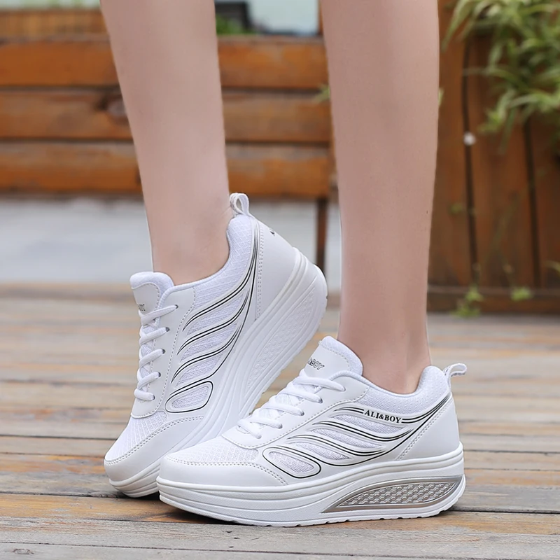 

Fashion Womens Fitness Shake Thick Bottom Shoes Women Walking Shoes Casual Platform Sneaker